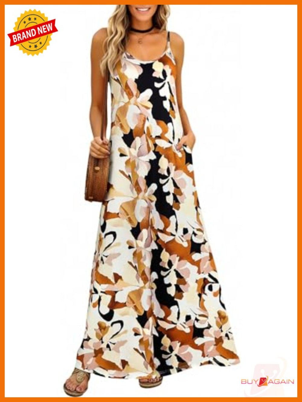 Women's Maxi Dress 95% Polyester Spandex V-Neck Sleeveless Summer Beach